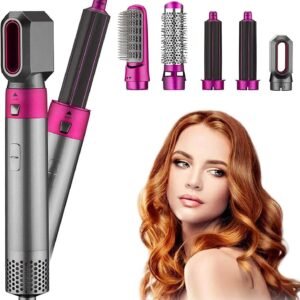 Aputue 5-in-1 Hair Dryer & Styling Tool – Straightener, Curling Brush & Comb with 5 Barrels