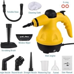 High Pressure Handheld Steam Cleaner – 1200W Portable Multifunction Cleaning Machine with 9 Accessories