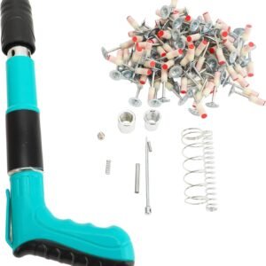 Luocute Concrete Nail Gun Kit – Portable Wall Fastening Tool with 5-Speed Adjustment, 100 Nails & Wire Slotting Device