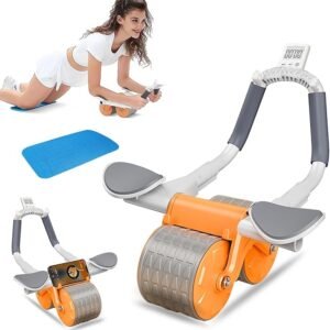 Automatic Rebound Ab Roller Wheel with Elbow Support & Timer – Core Workout Equipment